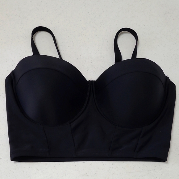 Black Women's Bustier style swimtop size 36DD - Picture 1 of 5